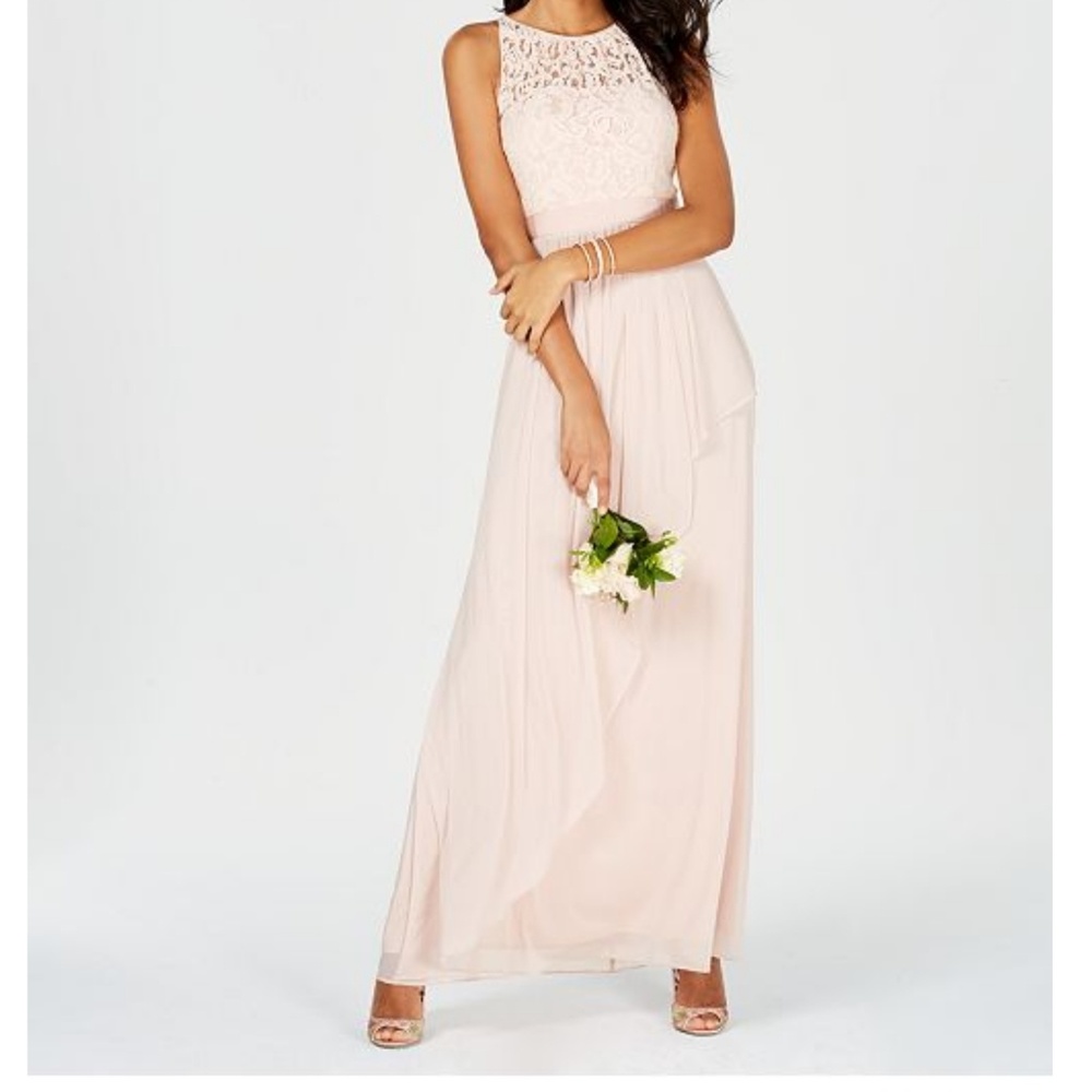 Adrianna Papell lace top bridesmaid dress